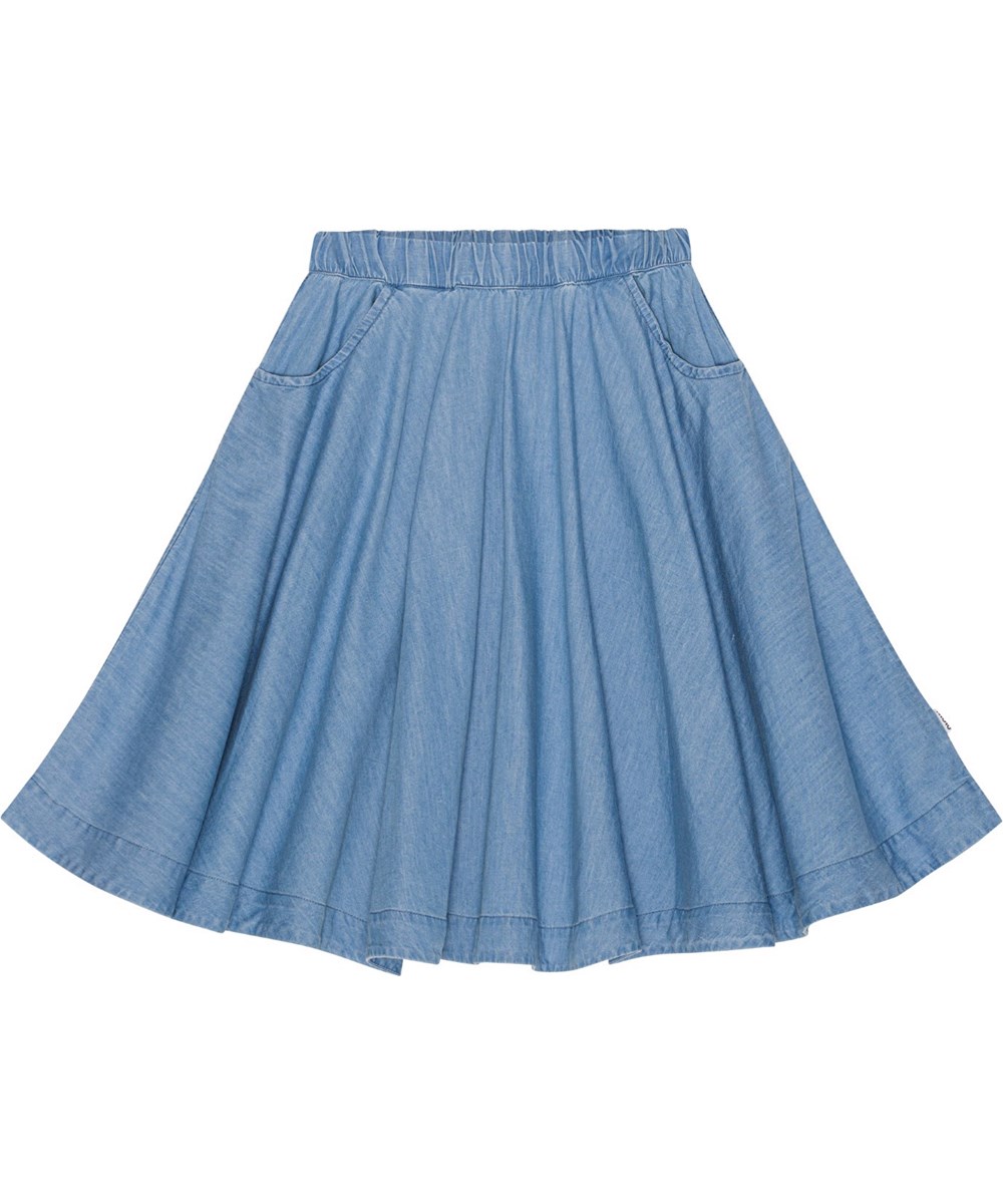 Bell - Light Chambrey - Light blue skirt in a soft cotton chambray
