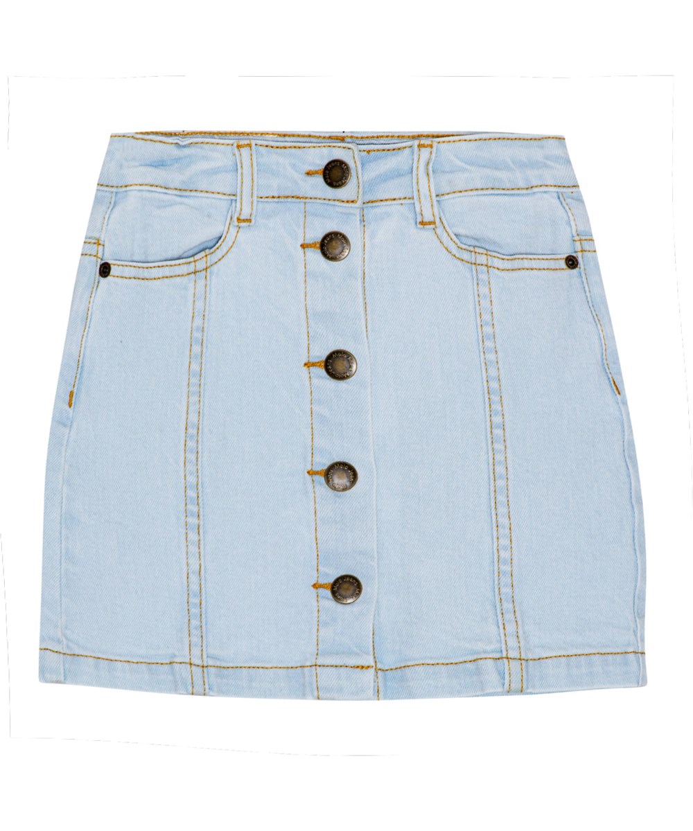 Bera - Cool Bleach - Light blue denim skirt with buttons 