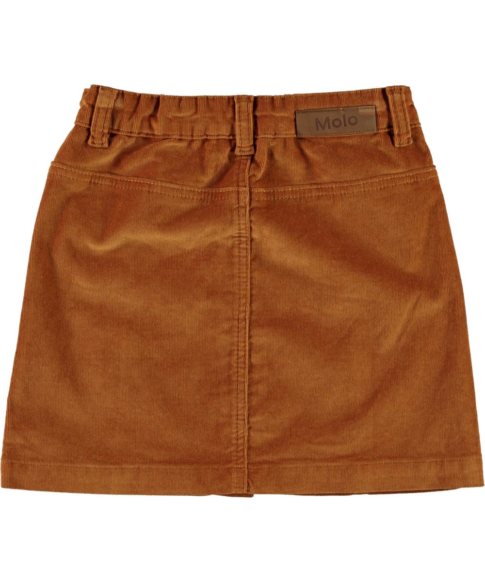 Bera - Deer - Brown corduroy skirt with buttons 