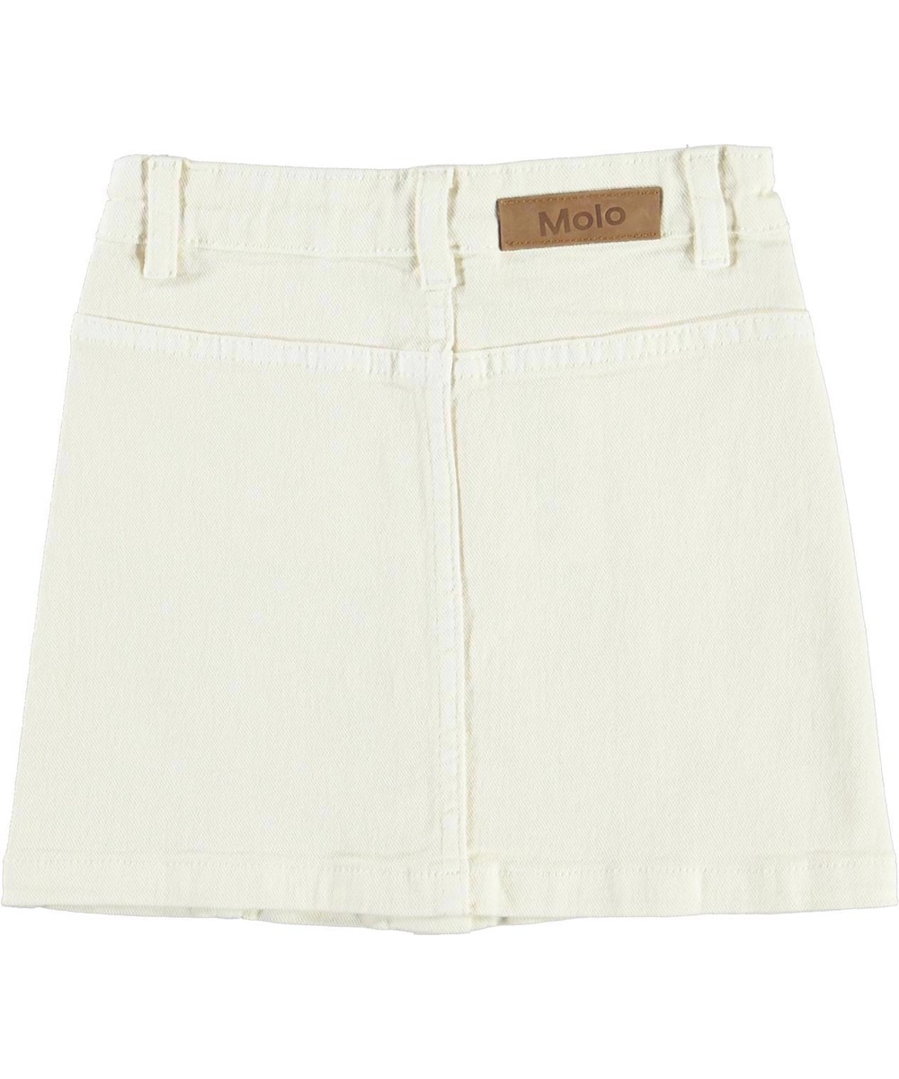 Bera - Pearled Ivory - White denim skirt with buttons