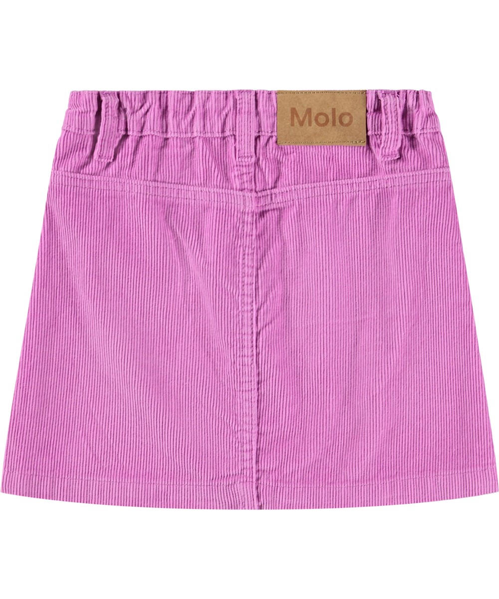 Bera - Purple Ray - Purple skirt for children made of cotton velvet with buttons closure.