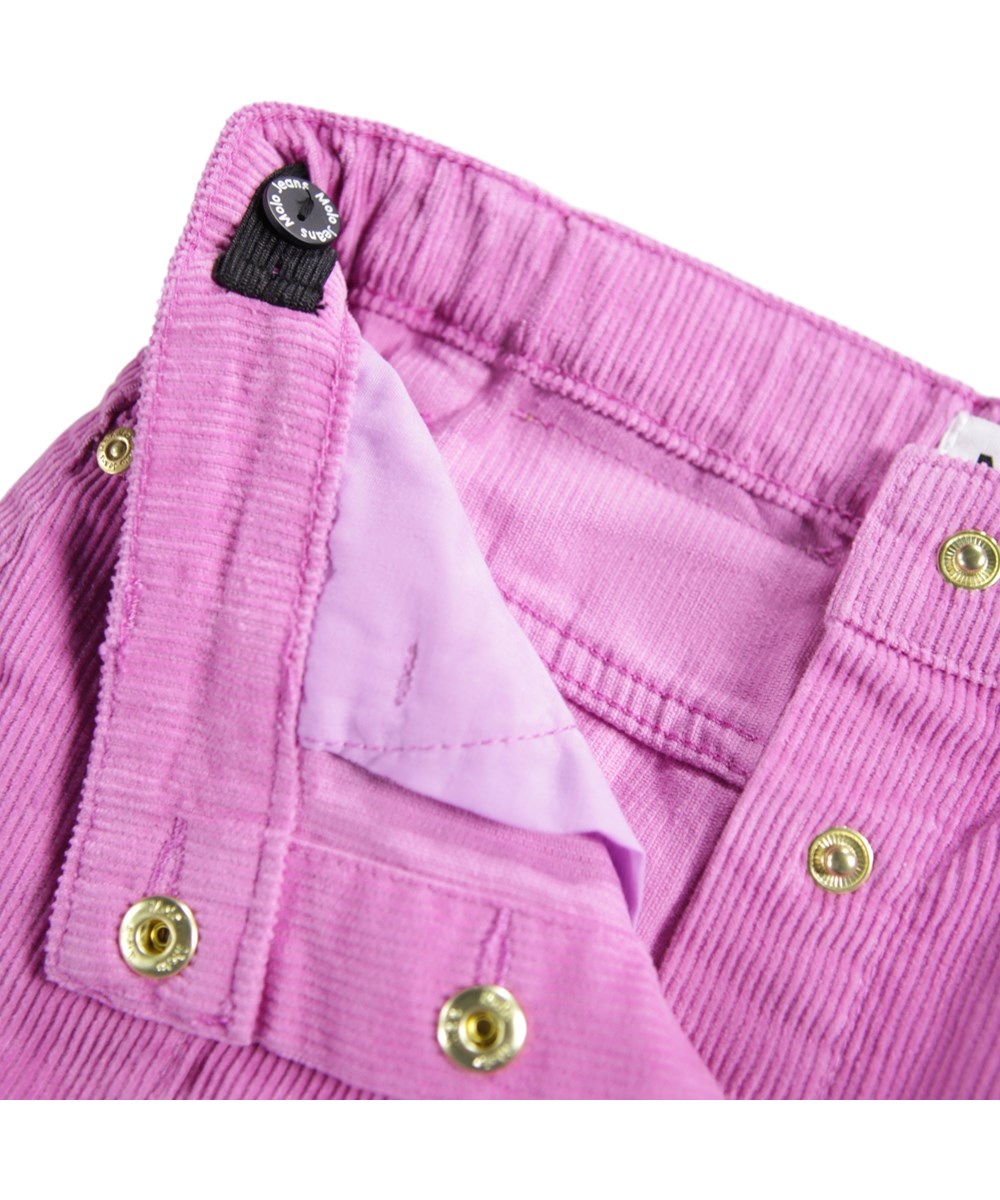 Bera - Purple Ray - Purple skirt for children made of cotton velvet with buttons closure.