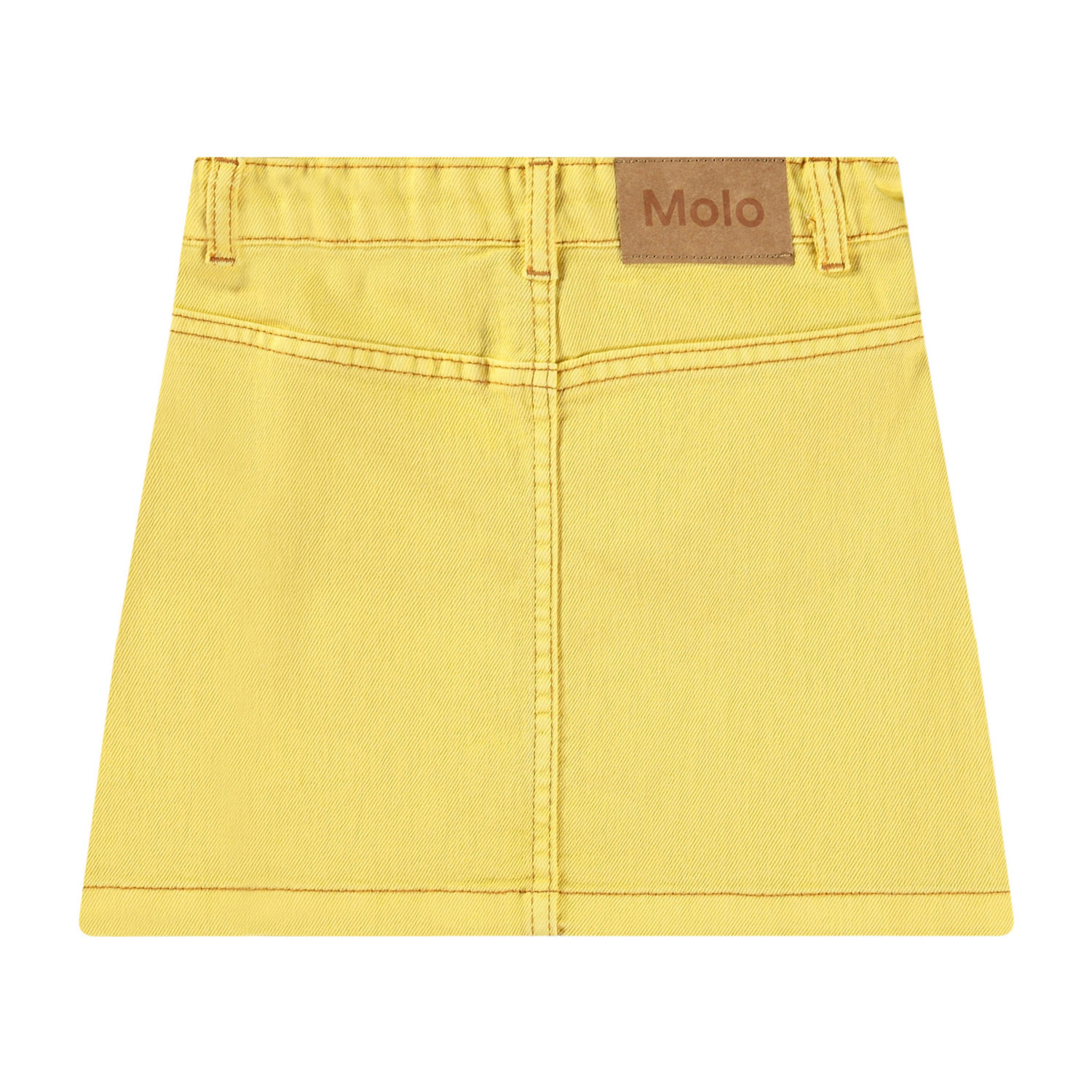 Bera - Sunbright - Yellow denim skirt with gold-coloured