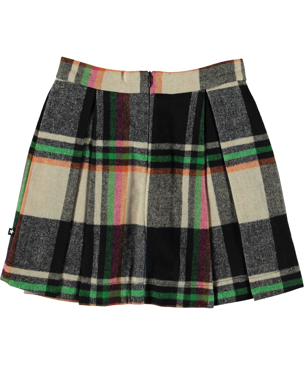 Beritta - Wintry Check - Plaid wool skirt.
