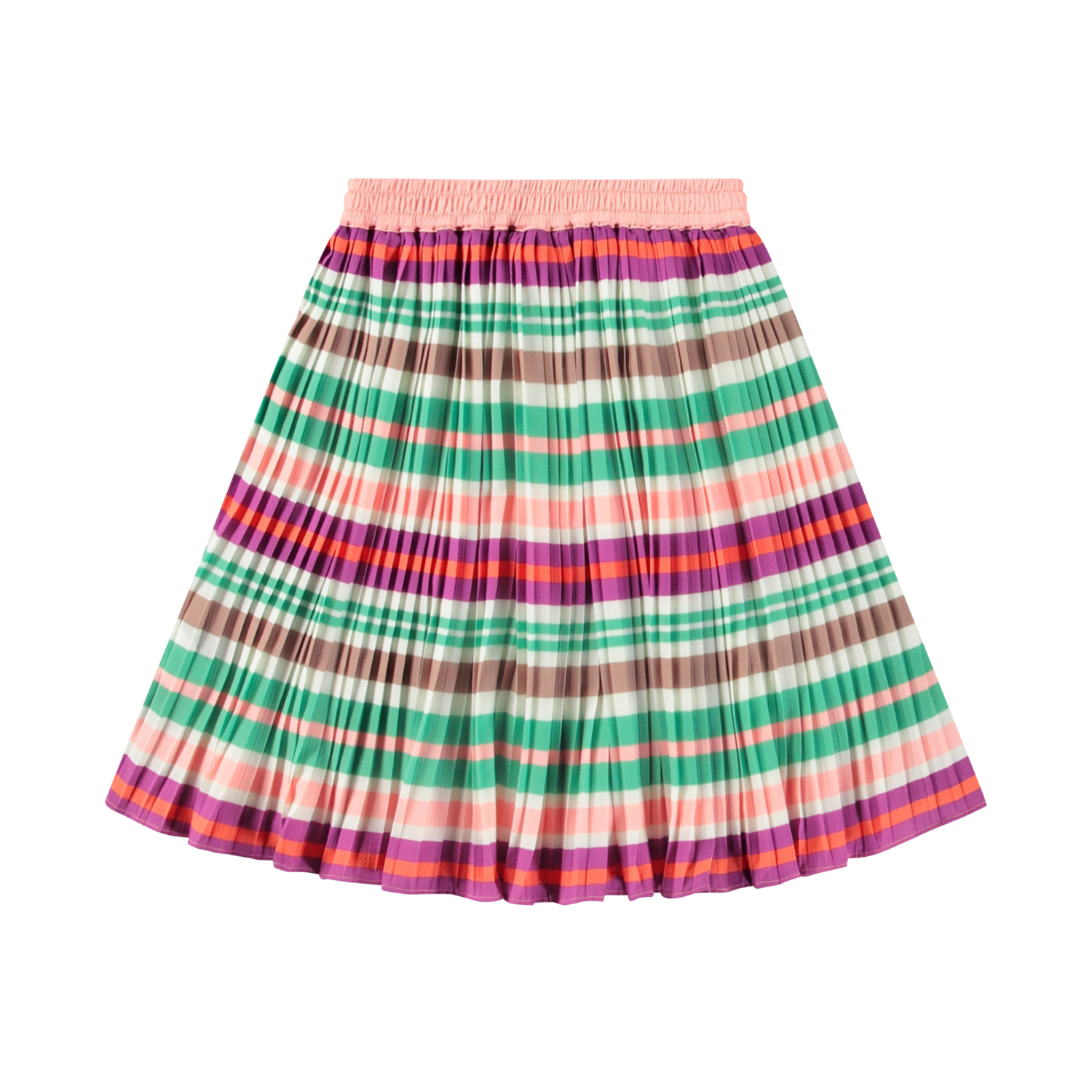 【Anyone more】Soyou stripe pleated skirt Bess - Exotic Stripe - Pleated striped skirt in multiple