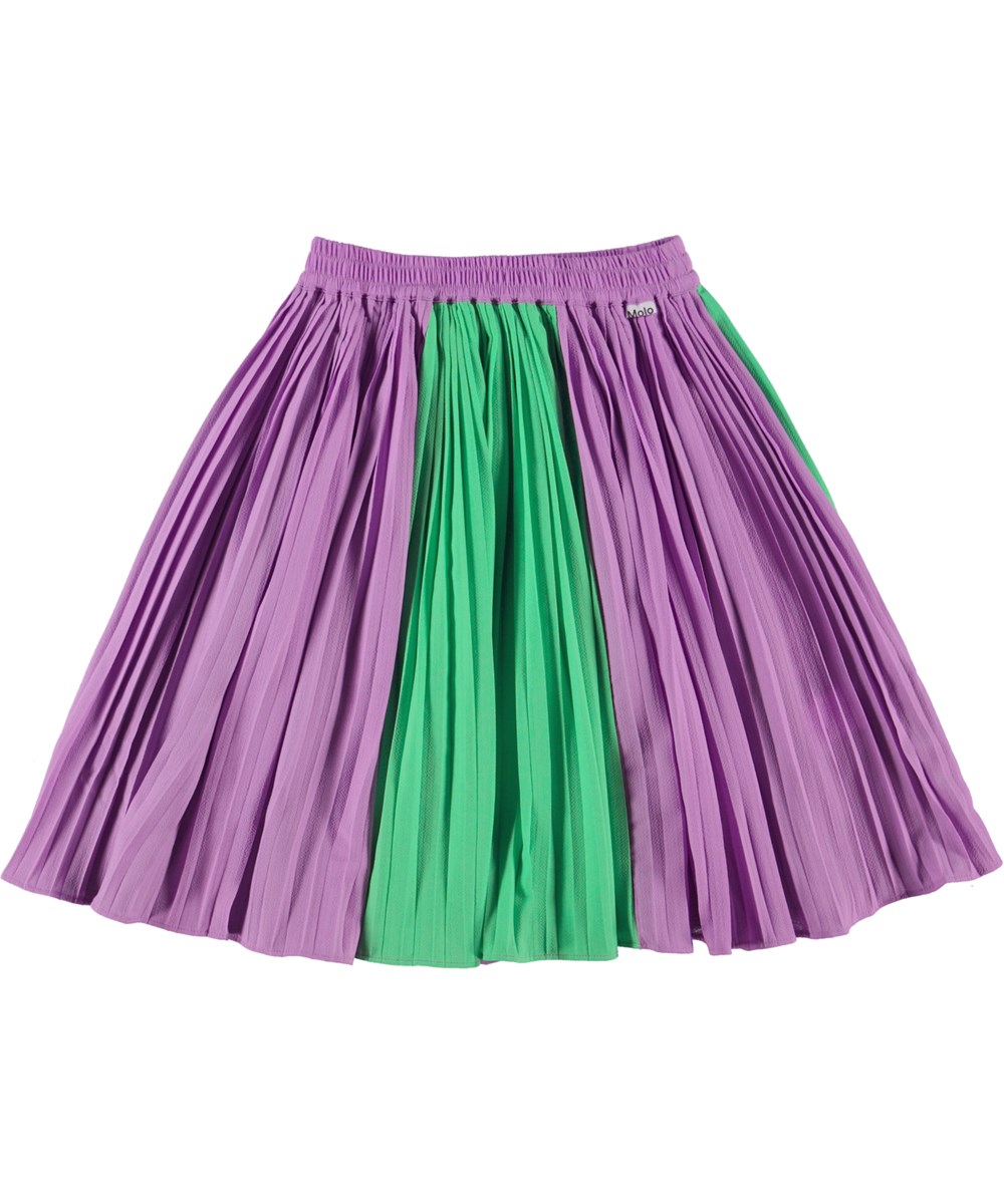 Bess - Wild Orchid - Pleated skirt in purple and green 