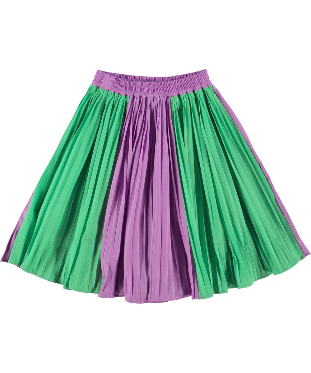 Bess - Wild Orchid - Pleated skirt in purple and green 