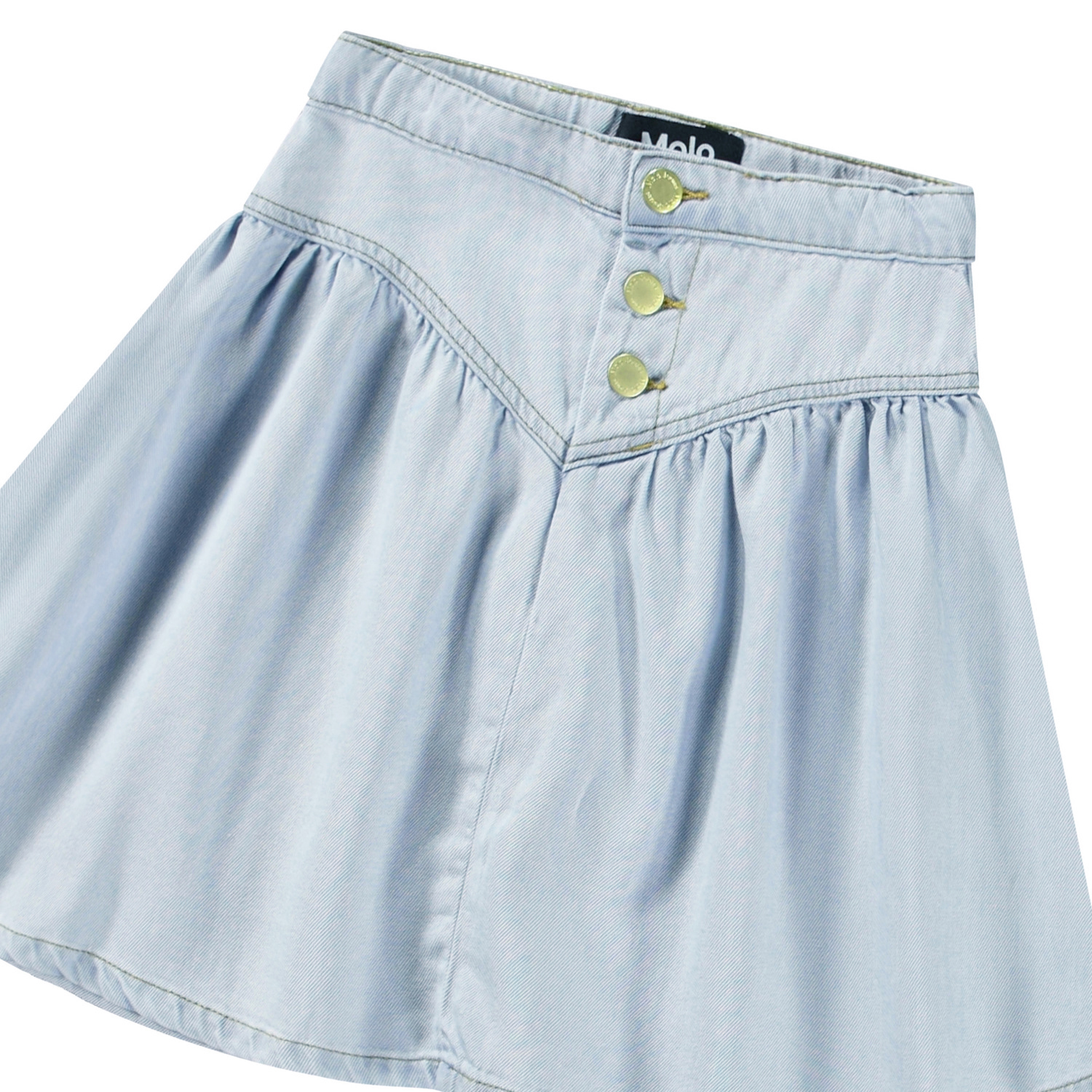 【SHALOM】NO.1 SKIRT Betsy - Bleached Drapy - Light blue denim skirt with a