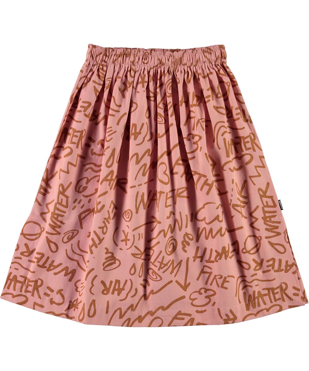 Bettina - Rose Elements - Pink cotton skirt with graphic print