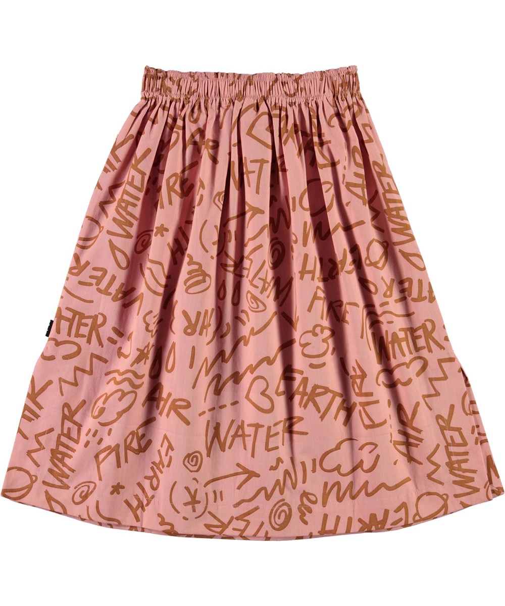 Bettina - Rose Elements - Pink cotton skirt with graphic print