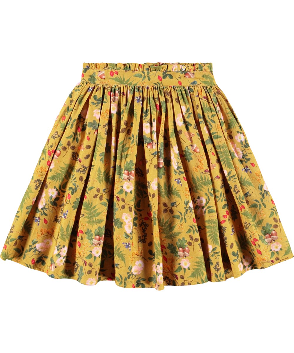 Bev - Foraging - Yellow skirt for children made of organic cotton.