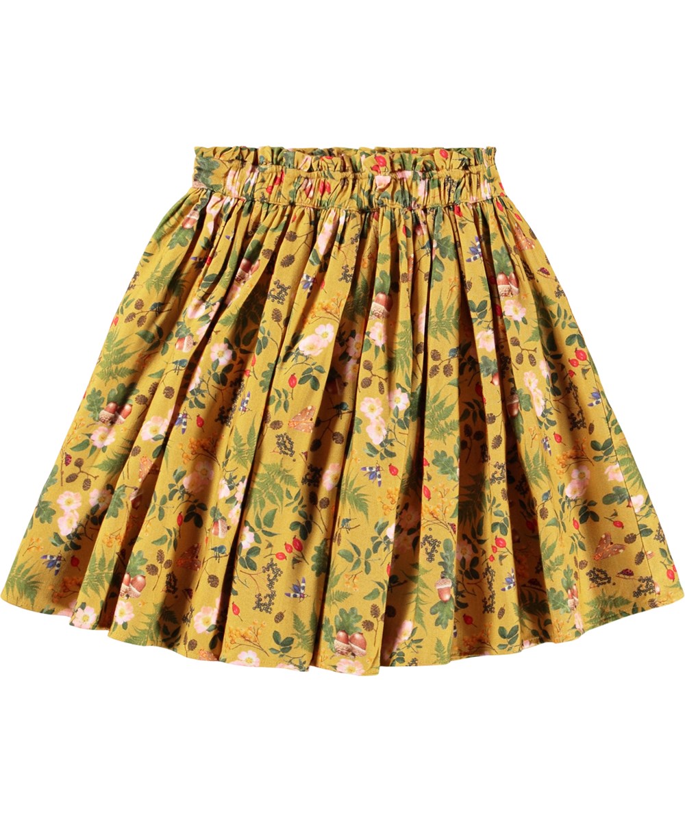 Bev - Foraging - Yellow skirt for children made of organic cotton.