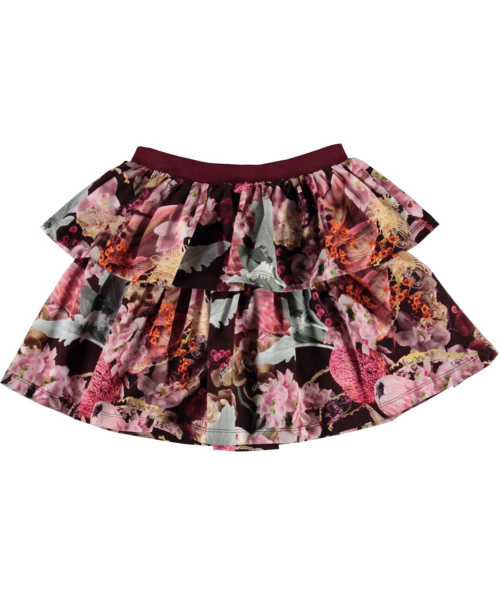 Bini - Winter Bouquet - Organic 2-layered floral skirt 