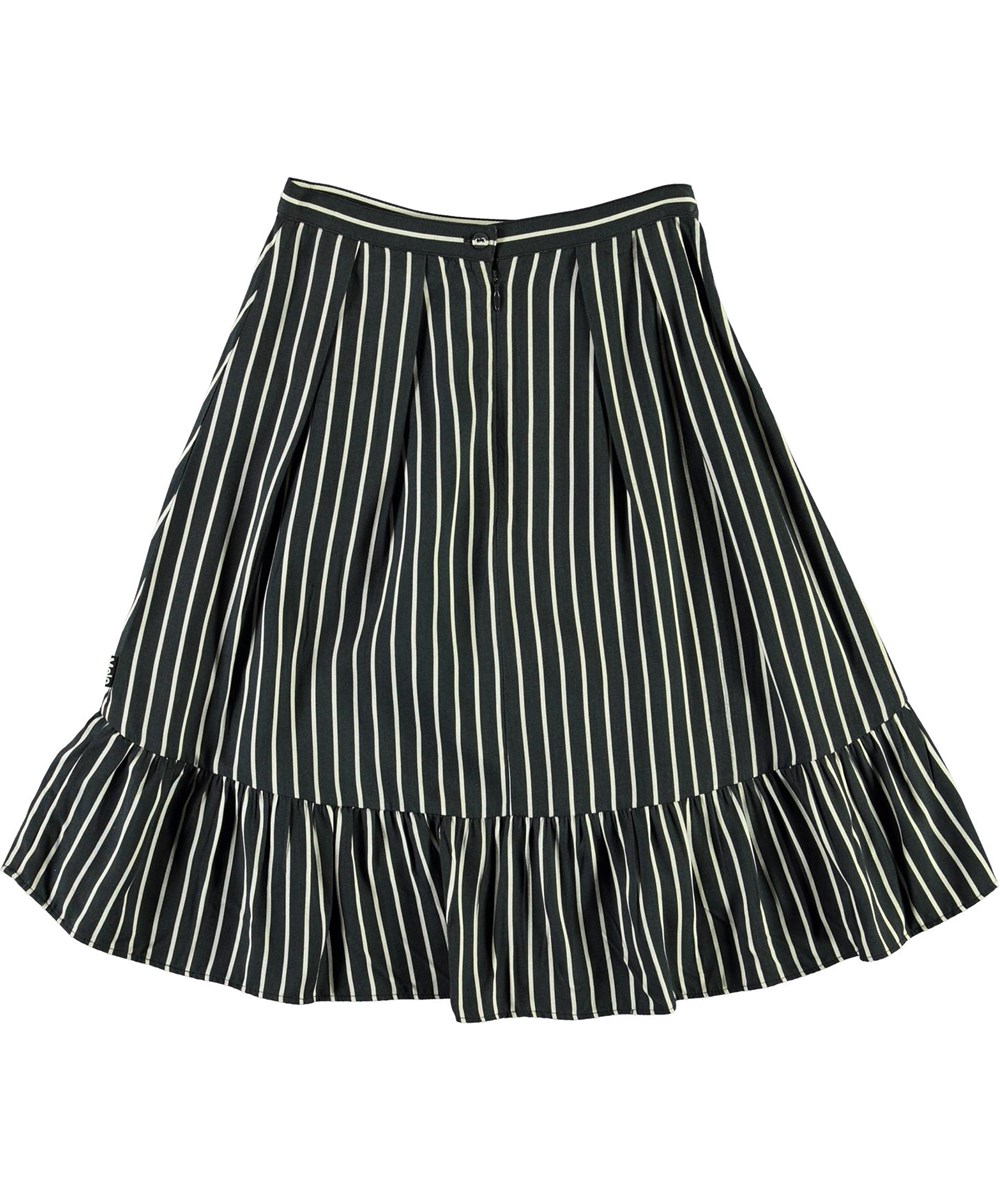 Blondie - Vertical BW Stripe - Striped wrap-around skirt