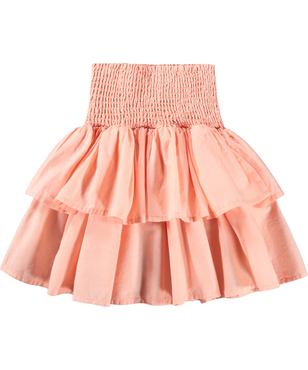 Bonita - Peach Bud - Knee-length peach-coloured skirt for children made of organic cotton 