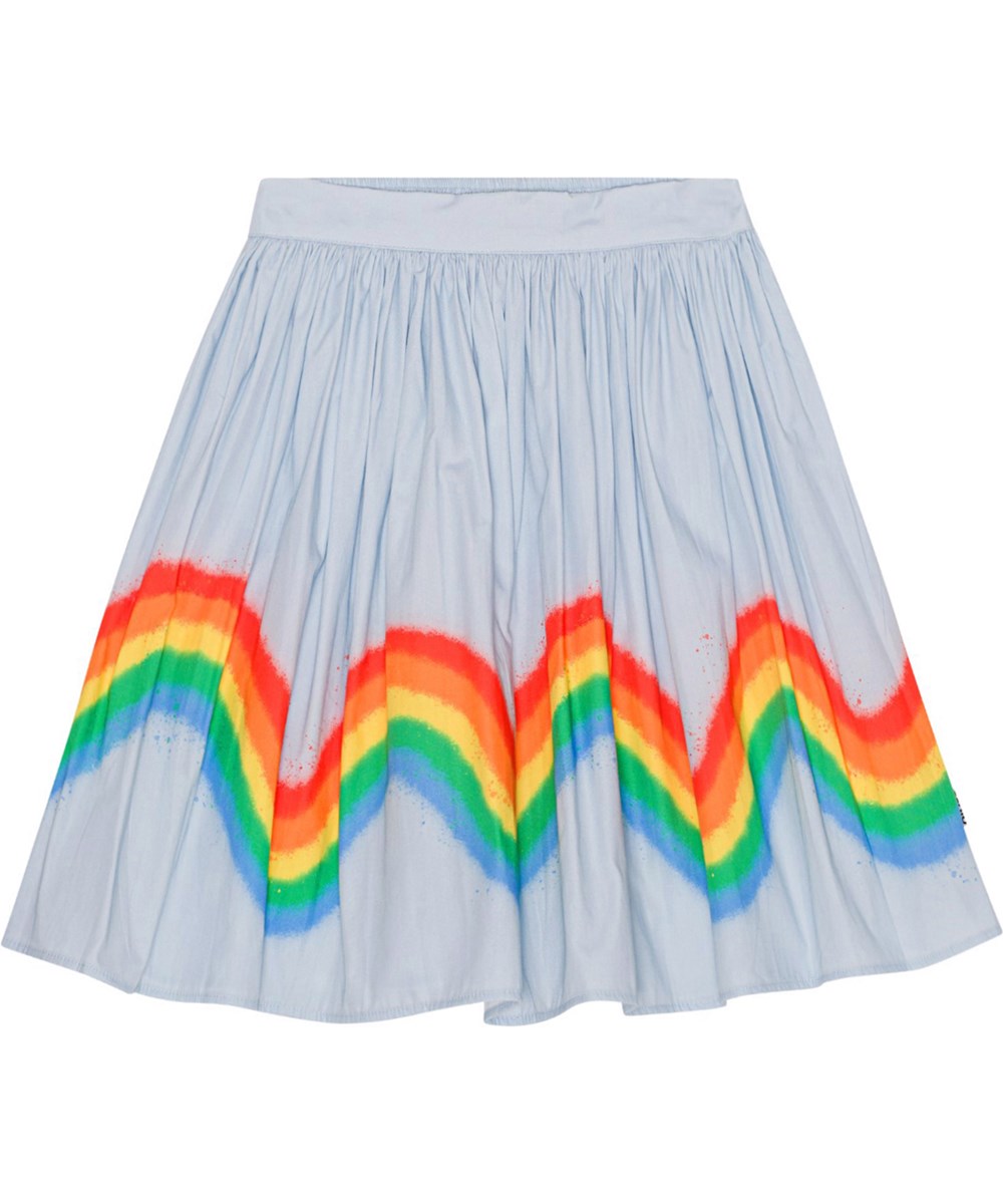 Bonnie - Bifrost - Light blue skirt in organic cotton with graffiti print