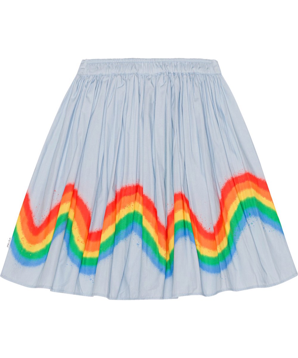 Bonnie - Bifrost - Light blue skirt in organic cotton with graffiti print