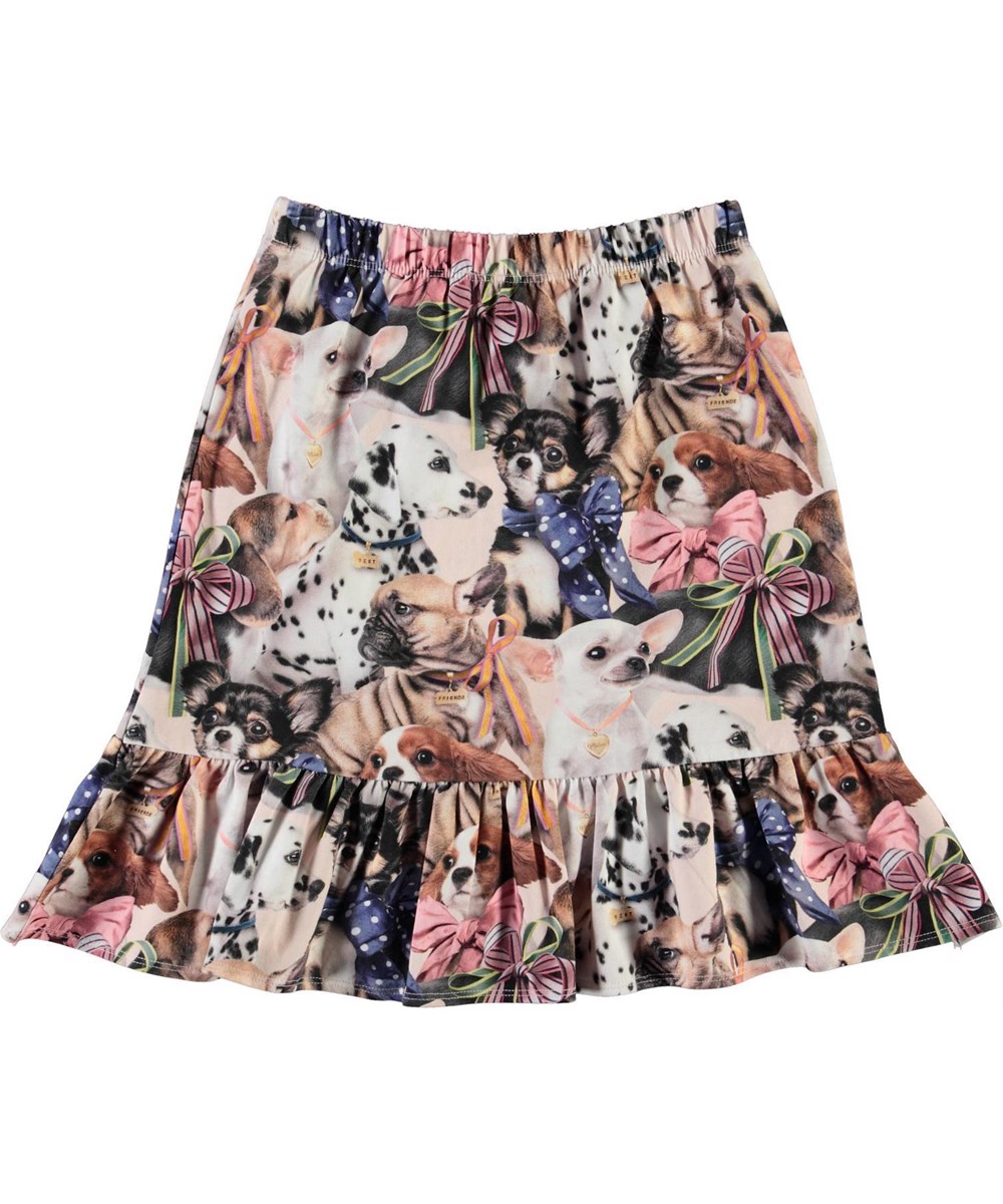 Bradie -  Puppy Love - Organic wrap-around skirt with dogs