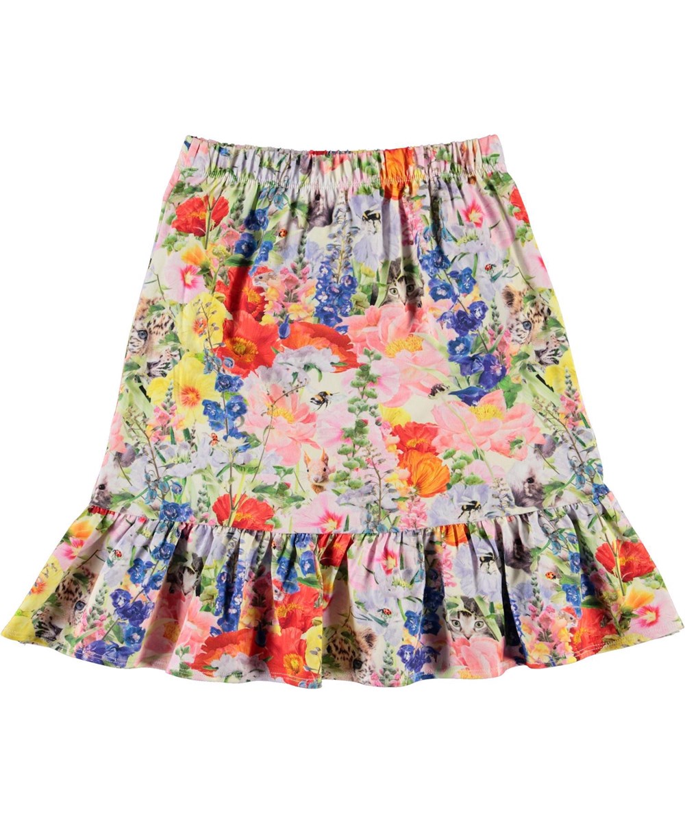 Bradie - Hide And Seek - Floral, organic wrap-around skirt
