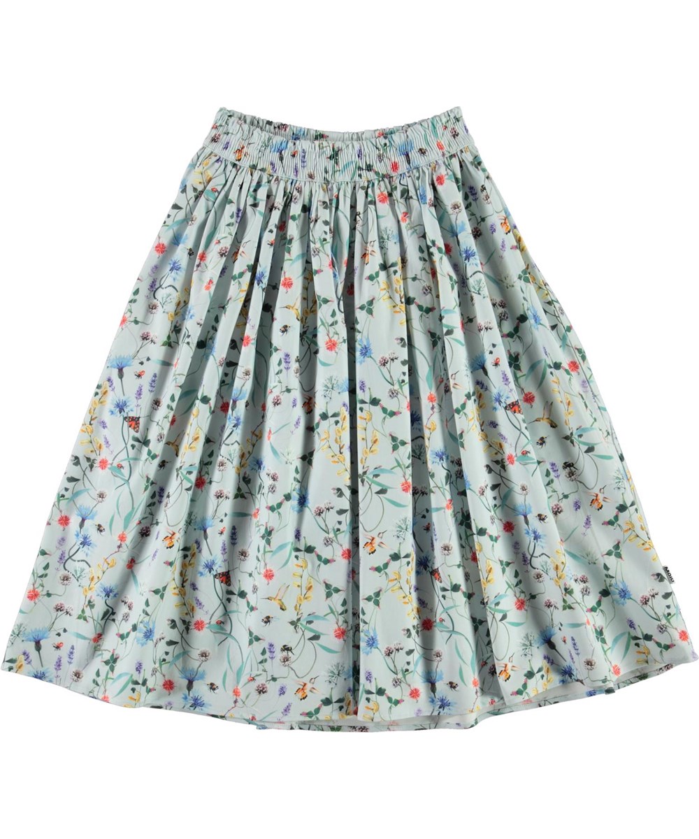 Bree - All Small Things - Light blue organic skirt with flowers