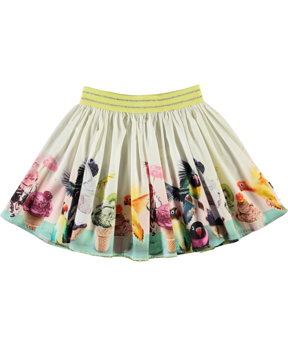 Brenda - Ice Ice Birdie - Organic skirt with birds and ice cream
