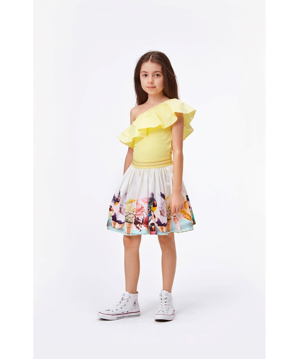 Brenda - Ice Ice Birdie - Organic skirt with birds and ice cream