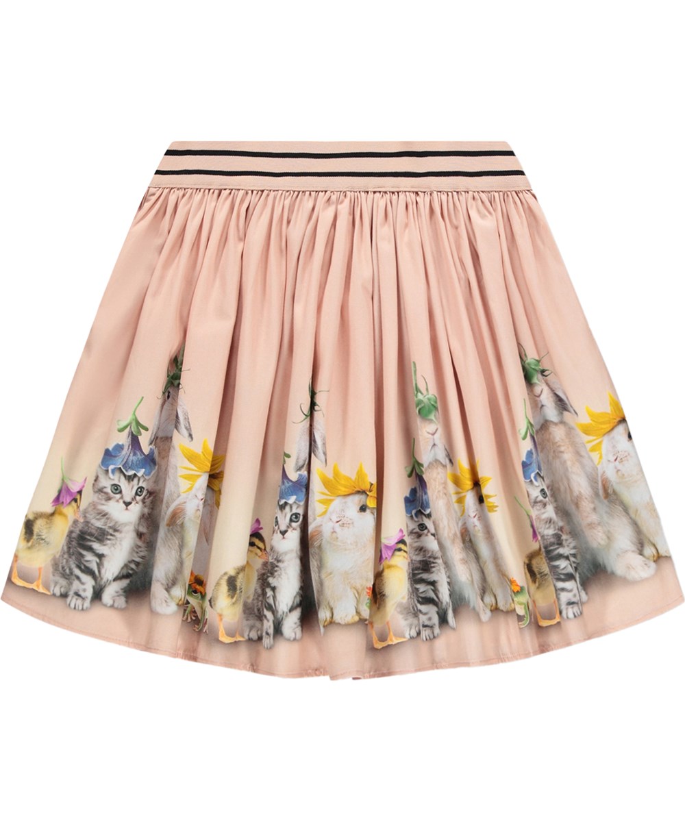 Brenda - Photobooth - Pink skirt for children made of organic cotton with an elastic waistband