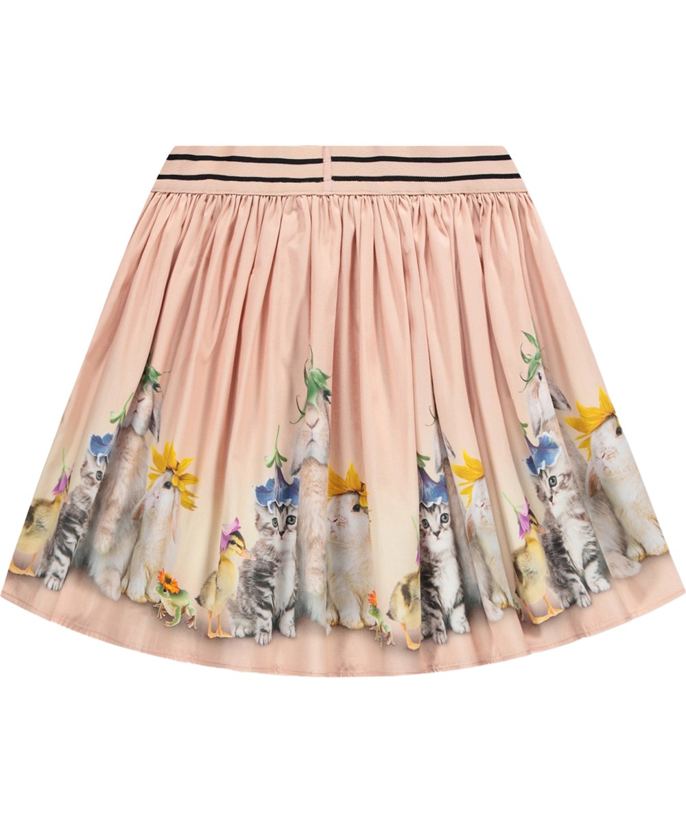 Brenda - Photobooth - Pink skirt for children made of organic cotton with an elastic waistband