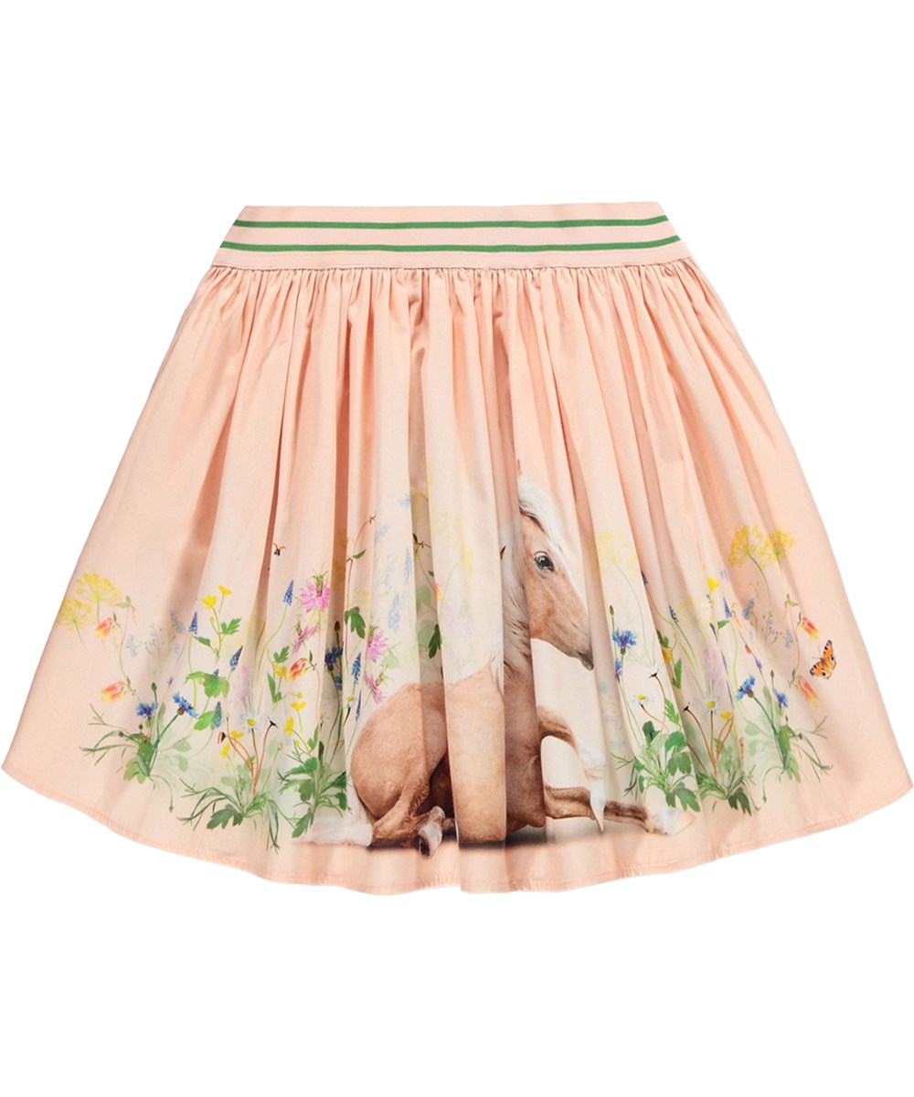 Brenda - Siesta - Pink skirt for children made of organic cotton with an elastic waistband