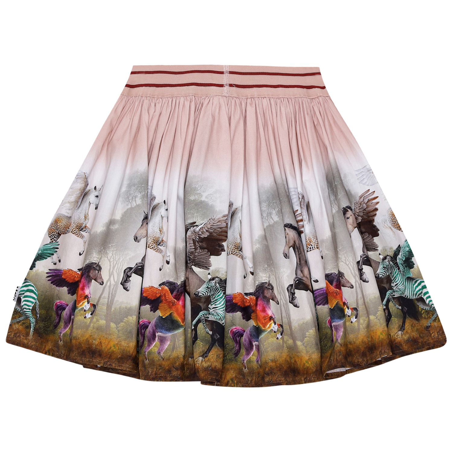 Brenda - Surreal Beings - Pink skirt in organic cotton with an