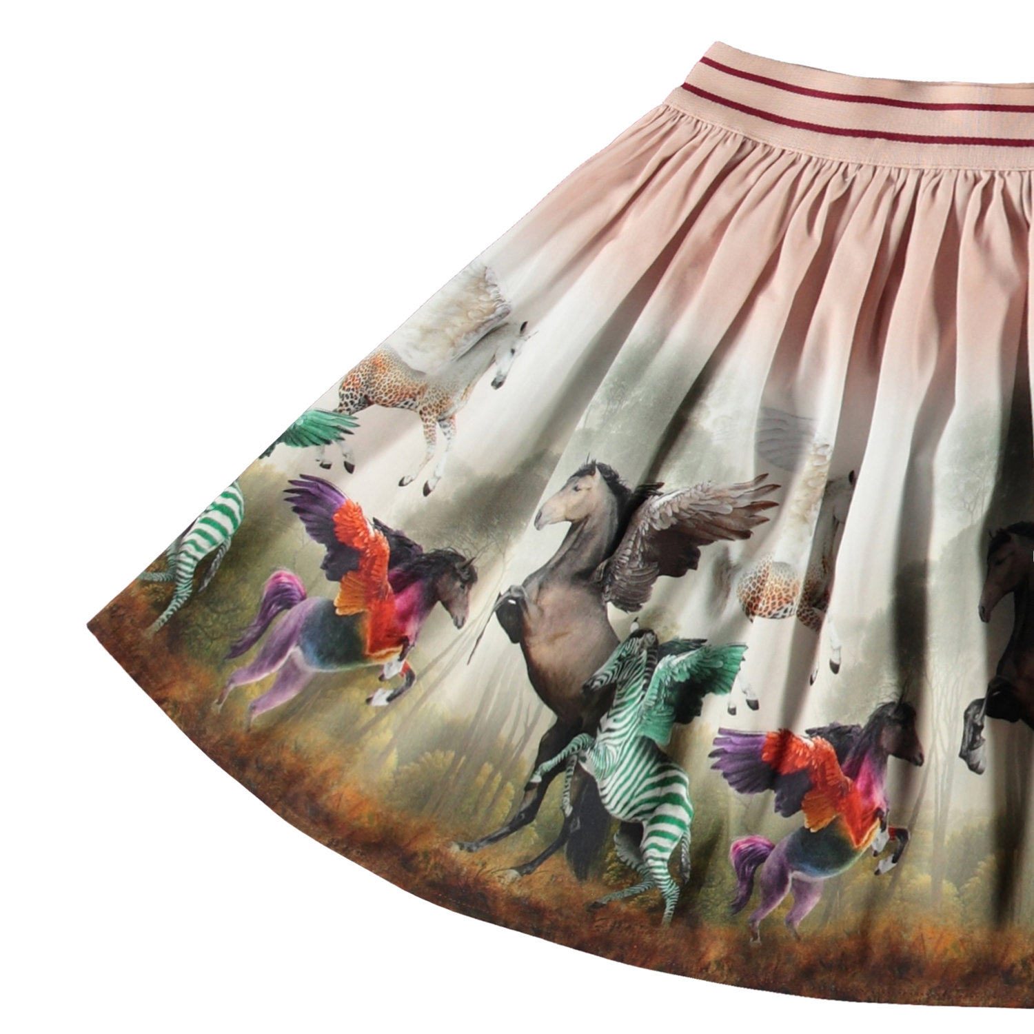Brenda - Surreal Beings - Pink skirt in organic cotton with an