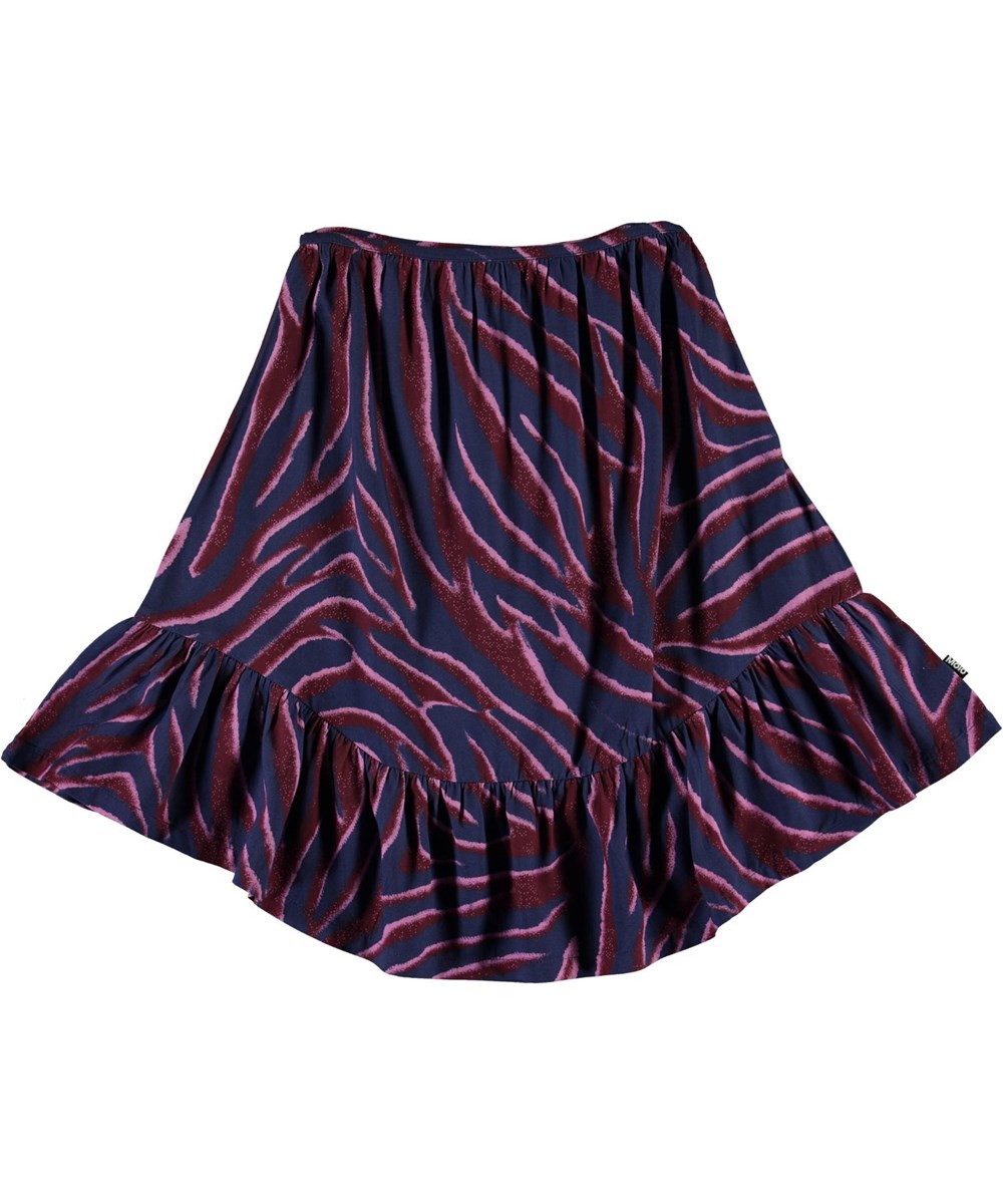 Brina - Zebra Stripes - Blue skirt with zebra stripes 