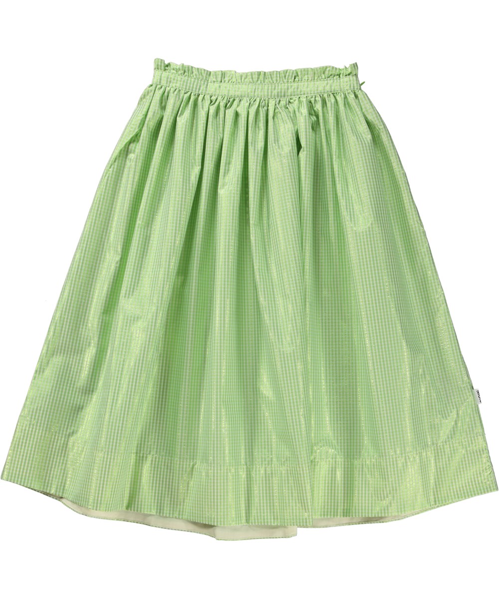 Brisa - Green Shimmer - Metallic green midi skirt