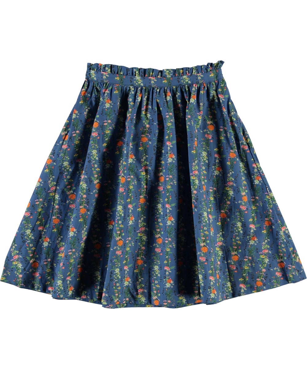 Brisani - Vertical Flora Mini - Blue floral skirt