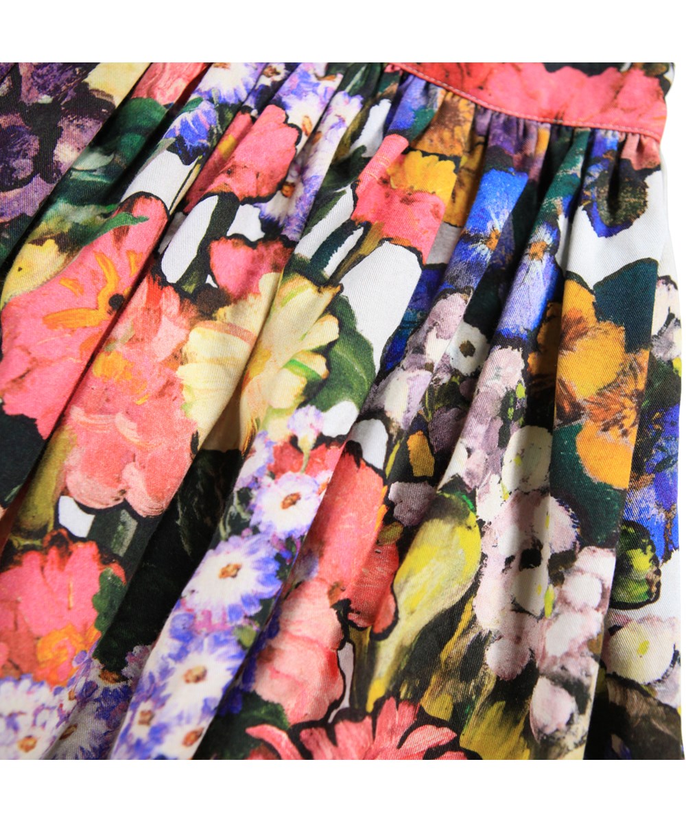 Brook - Floral Impression - Colourful skirt for children made of cotton-viscose with embroidery of flowers and nuts.
