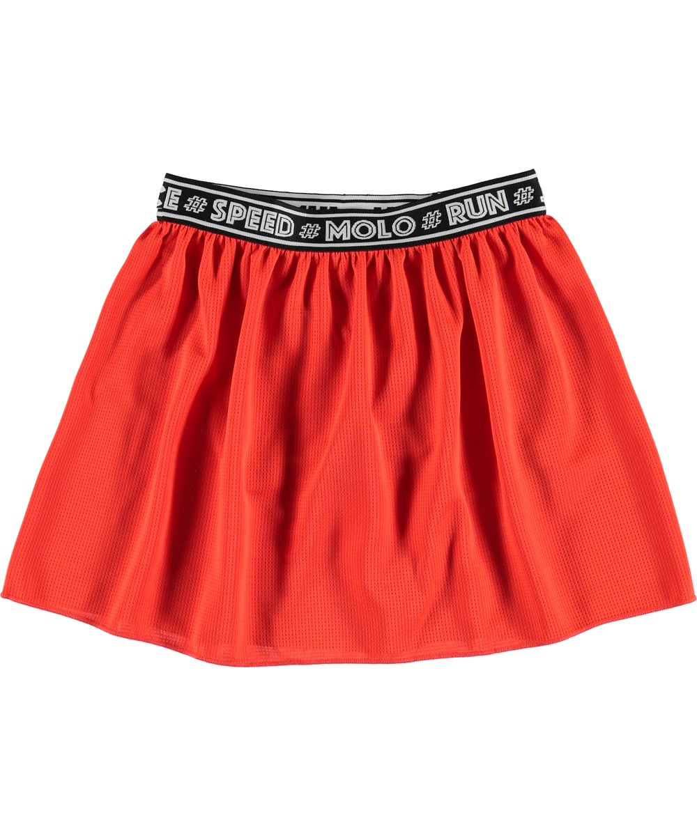 Ola - Coral Red - Coral coloured skirt with shorts 
