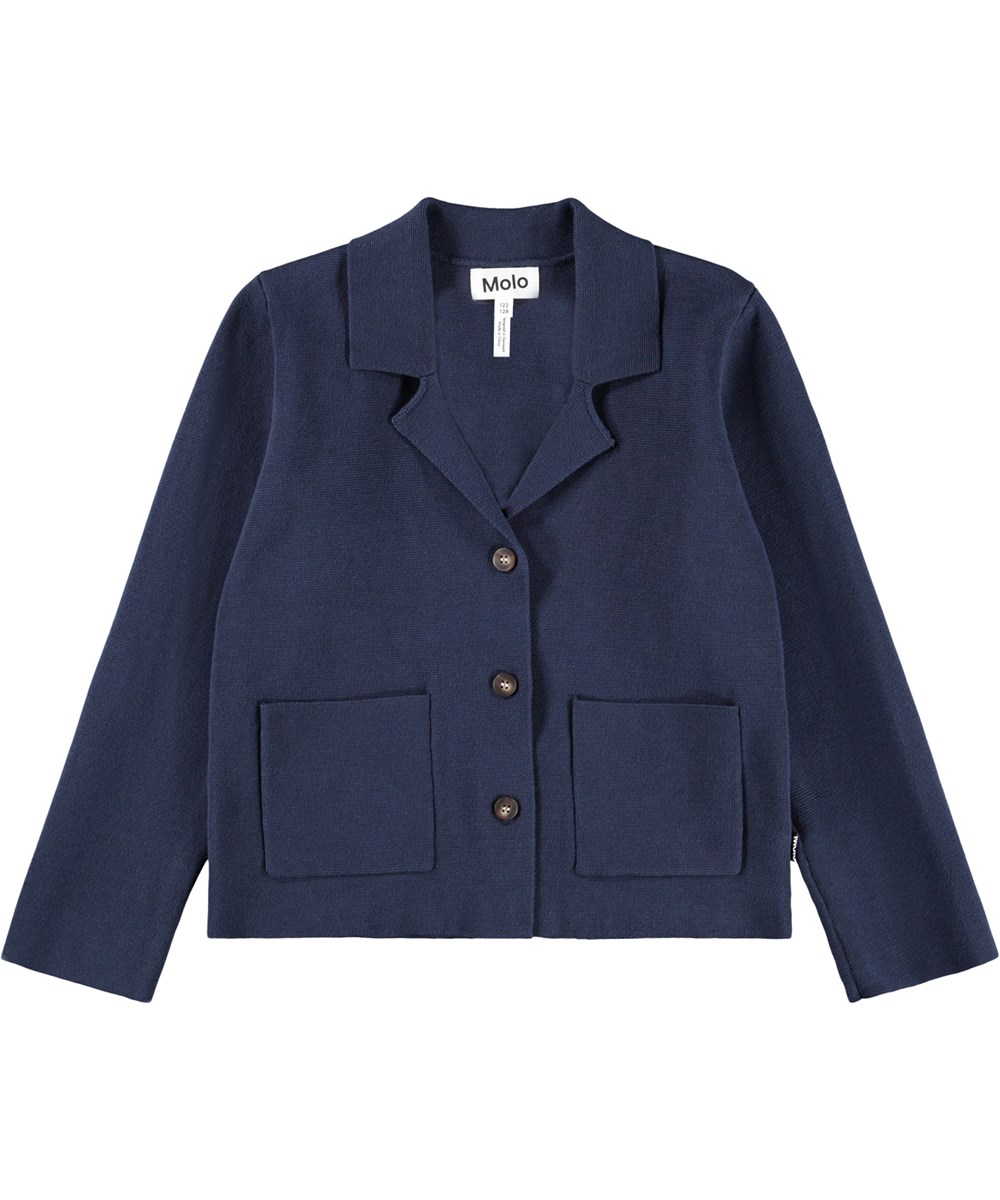 Gabriela - Galaxy Blue - Lovely blue cardigan jacket for children made of organic cotton.