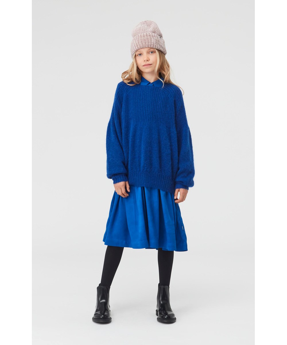Gabriela - Reef Blue - Blue knit with large sleeves