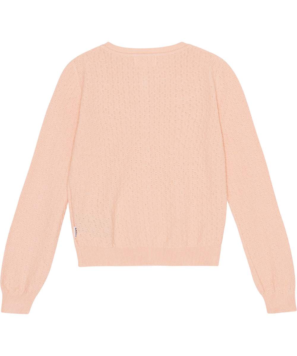 Gala - Fluffy Rose - Powder colour cardigan in delicate, soft knit organic cotton 