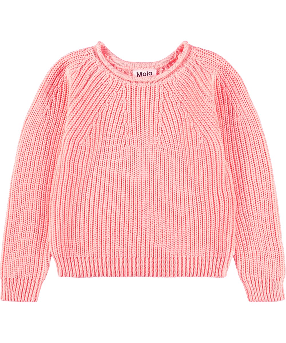 Gaye - Peach Bud - Pink knitted jumper for children made of organic cotton 