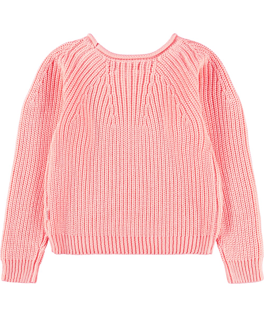 Gaye - Peach Bud - Pink knitted jumper for children made of organic cotton 