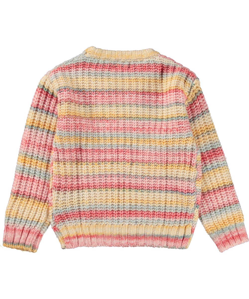 Gaylen - Multi Yarn - Multi-coloured pastel knit jumper with stripes 
