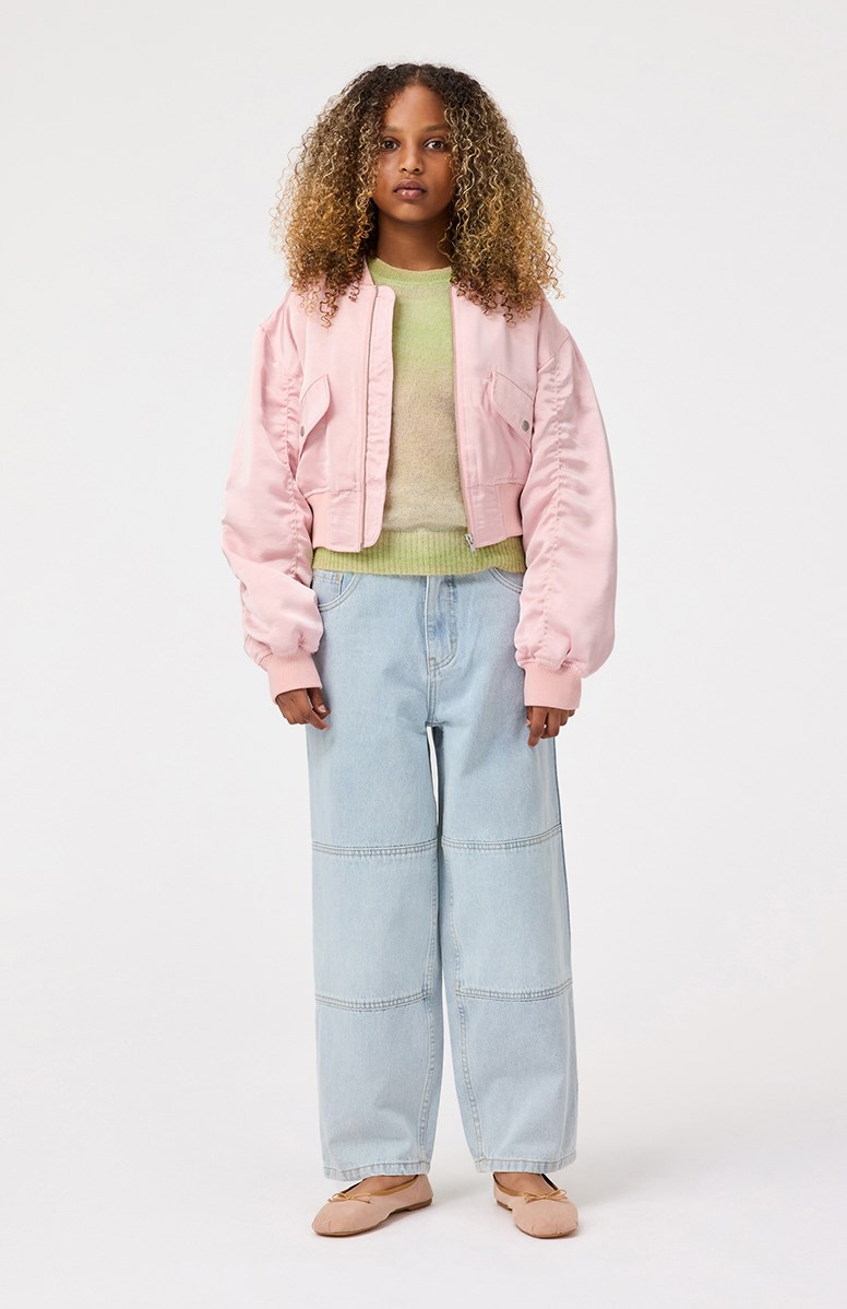 Gemina - Soft Space - Jumper for children in a soft wool blend in beige and green shades.