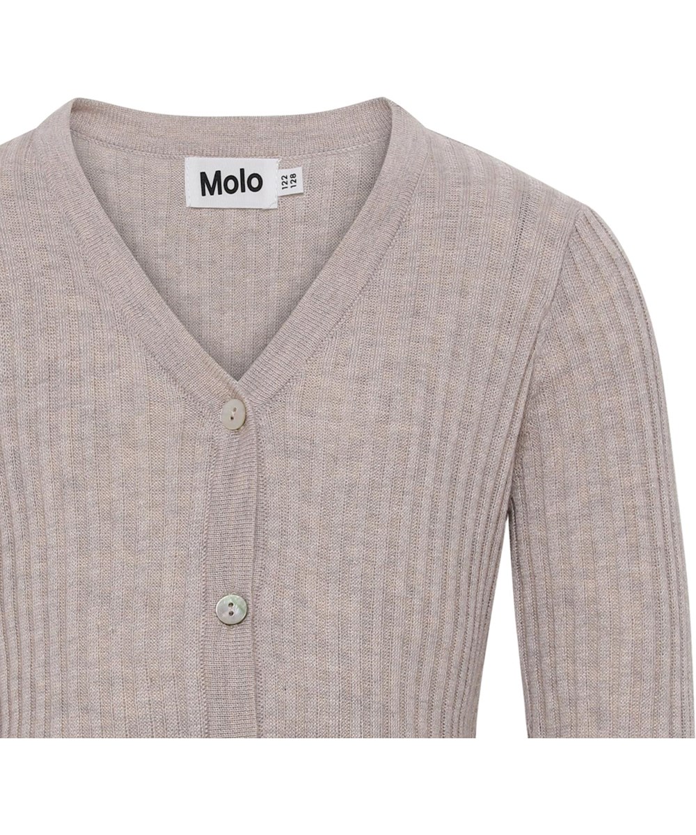 Genie - Doeskin Melange - Grey rose cashmere cardigan 