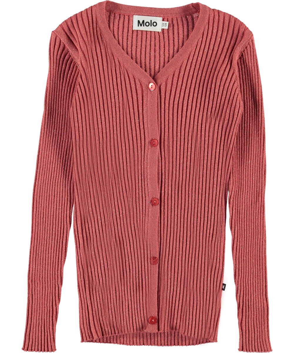 Genie - Faded Rose - Rose rib cardigan with glitter