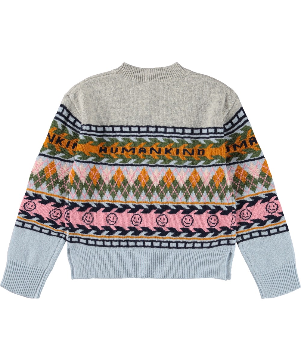 Gerda - Kind Argyle - Nice multicoloured sweater for children made of wool inspired by Nordic knitting history.