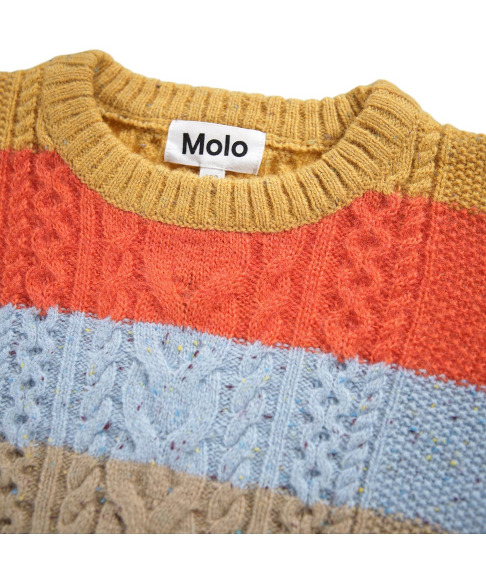 Gerdis - Ski Stripe - Multicoloured striped knitted sweater for children in wool.