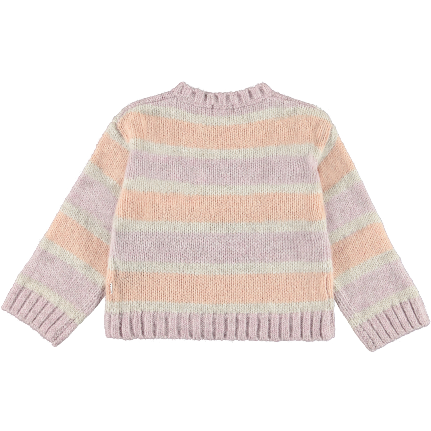 CLANE - rara　manof 2TONE COLOR KNIT TOPS Multicolor Striped Crochet Knit Sweater Top - LE LIS - Final
