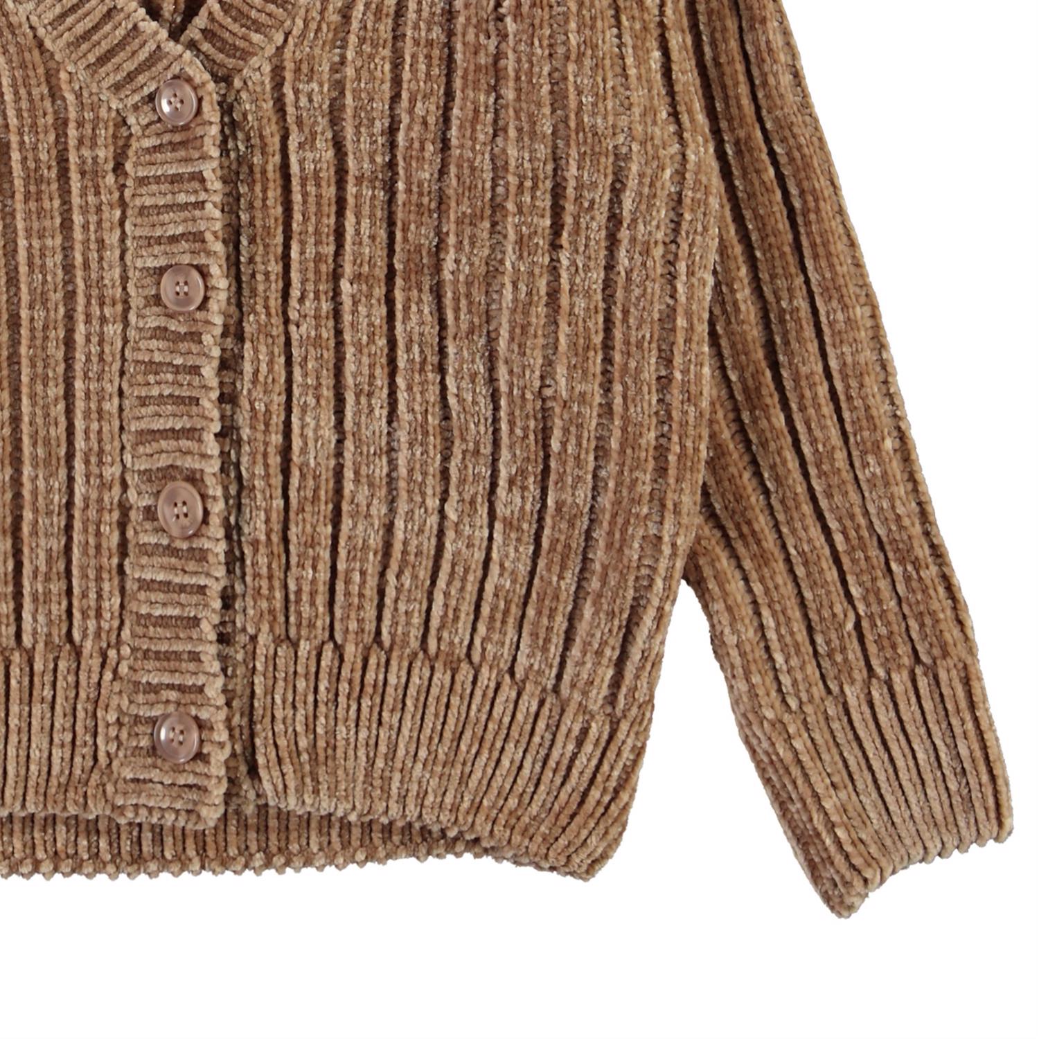 Gianna - Doeskin - Chenille knit cardigan in brown - Molo