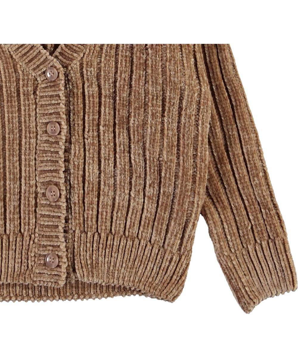 Gianna - Doeskin - Chenille knit cardigan in brown
